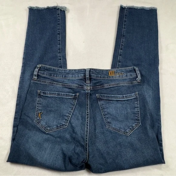 Kut From the Kloth Asher Frayed Cuffed Straight Leg Jeans Size 8 - Picture 6 of 12